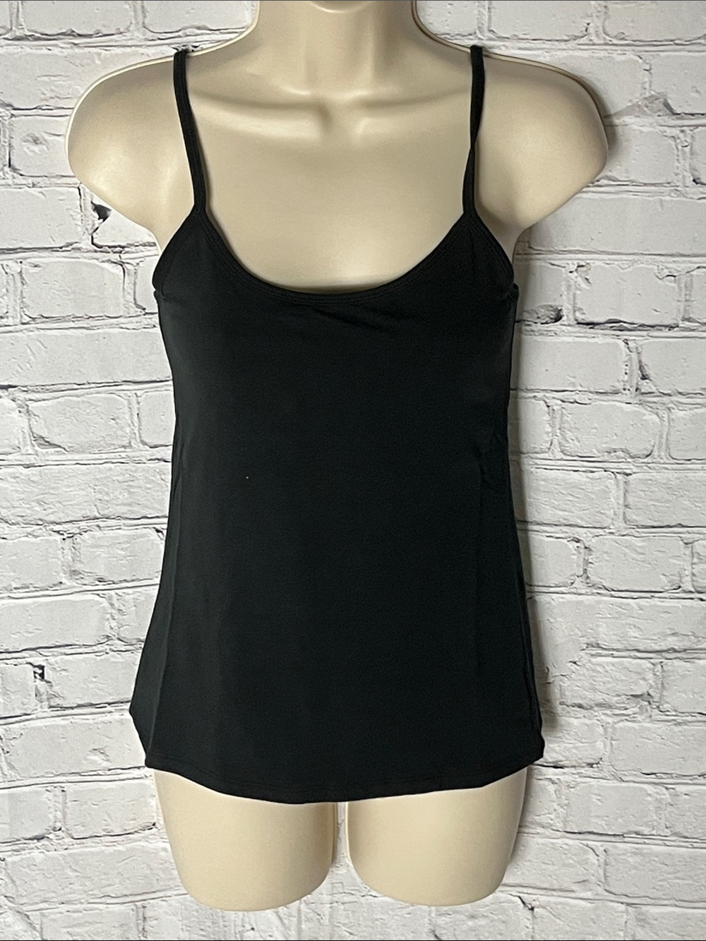 Hanes Black Slim-Strap Scoop Neck Camisole